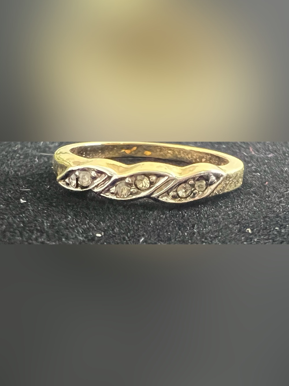 Rhinestone & Faux Gold Ring